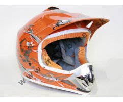 Moto prilba Cross NEX Racing oranžová M